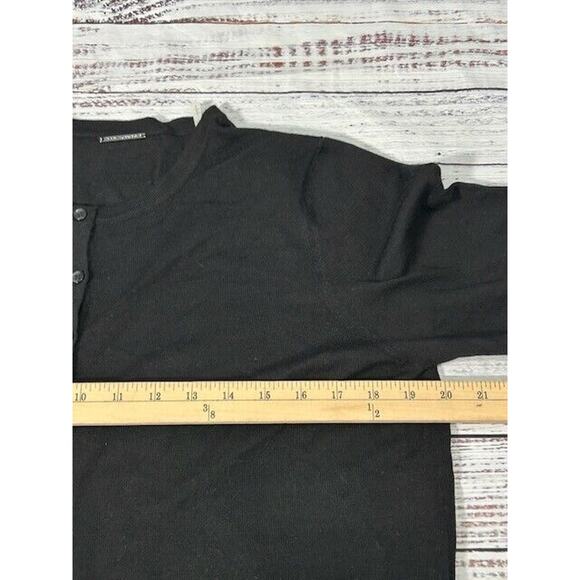 Elie Tahari Womens Cardigan Sweater Classic Button Down Merino Wool Black Large - Picture 6 of 8